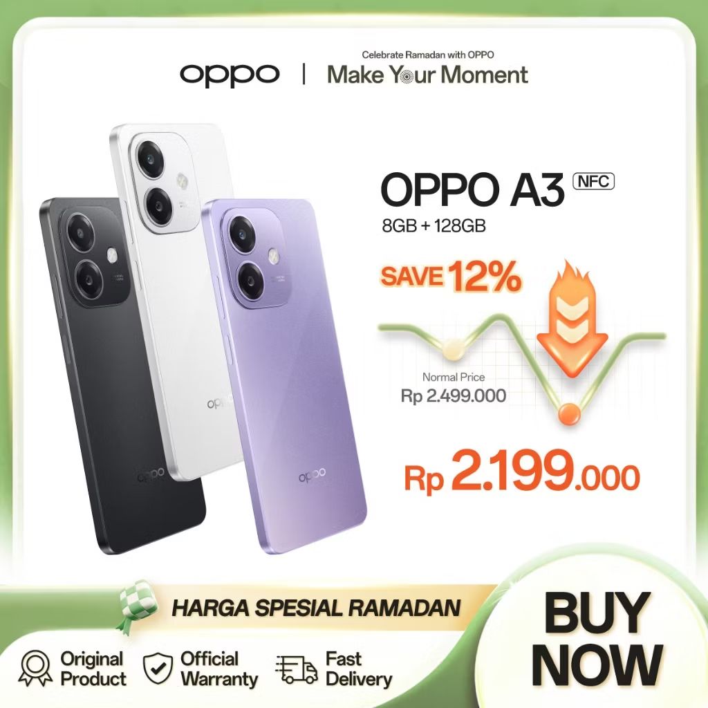 RickyXava's tweet photo. Cek [NEW LAUNCHING] OPPO A3 NFC 8GB/128GB [Military-Grade Shock Resistance, Snapdragon 6s Gen 1 45W SUPERVOOC] dengan harga Rp2.058.000. Dapatkan di Shopee sekarang! https://t.co/peejoWxzYz https://t.co/CVWANo82JE