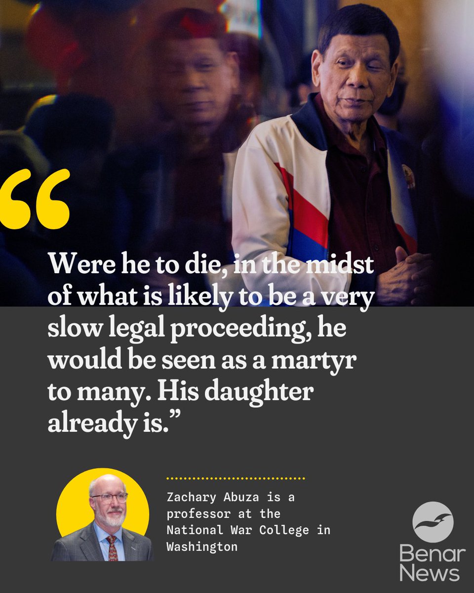 BenarNews (@benarnews) on Twitter photo .<a href="/ZachAbuza/">Zachary Abuza</a> writes: "While there is a compelling legal case against Duterte that will play out in The Hague, the crux of the issue was the fallout between two rival political dynasties."
READ: benarnews.org/english/commen… .<a href="/ZachAbuza/">Zachary Abuza</a> writes: "While there is a compelling legal case against Duterte that will play out in The Hague, the crux of the issue was the fallout between two rival political dynasties."
READ: benarnews.org/english/commen…