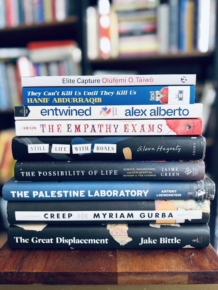 Indianapolis is having an indie book crawl this weekend. I went to my local shop this morning and bought Empathy Exams for someone to claim. A few people liked that so donated some money for me to buy some more books for people to go in and claim. Here’s the stack