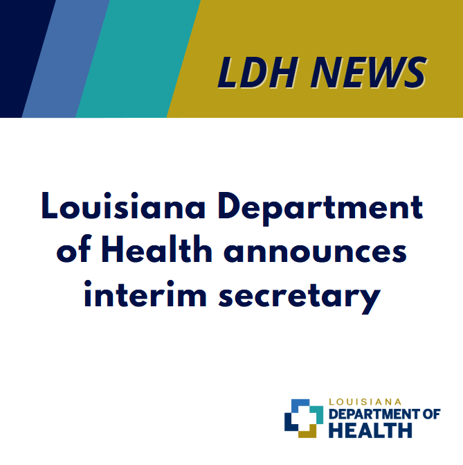 LADeptHealth's tweet photo. LDH is announcing Drew Maranto as interim secretary, replacing Michael Harrington, who has retired. Governor Jeff Landry intends to name a permanent LDH secretary in the next few weeks.

🔗https://t.co/QR26lrhm8V https://t.co/4mUtWeMxjp
