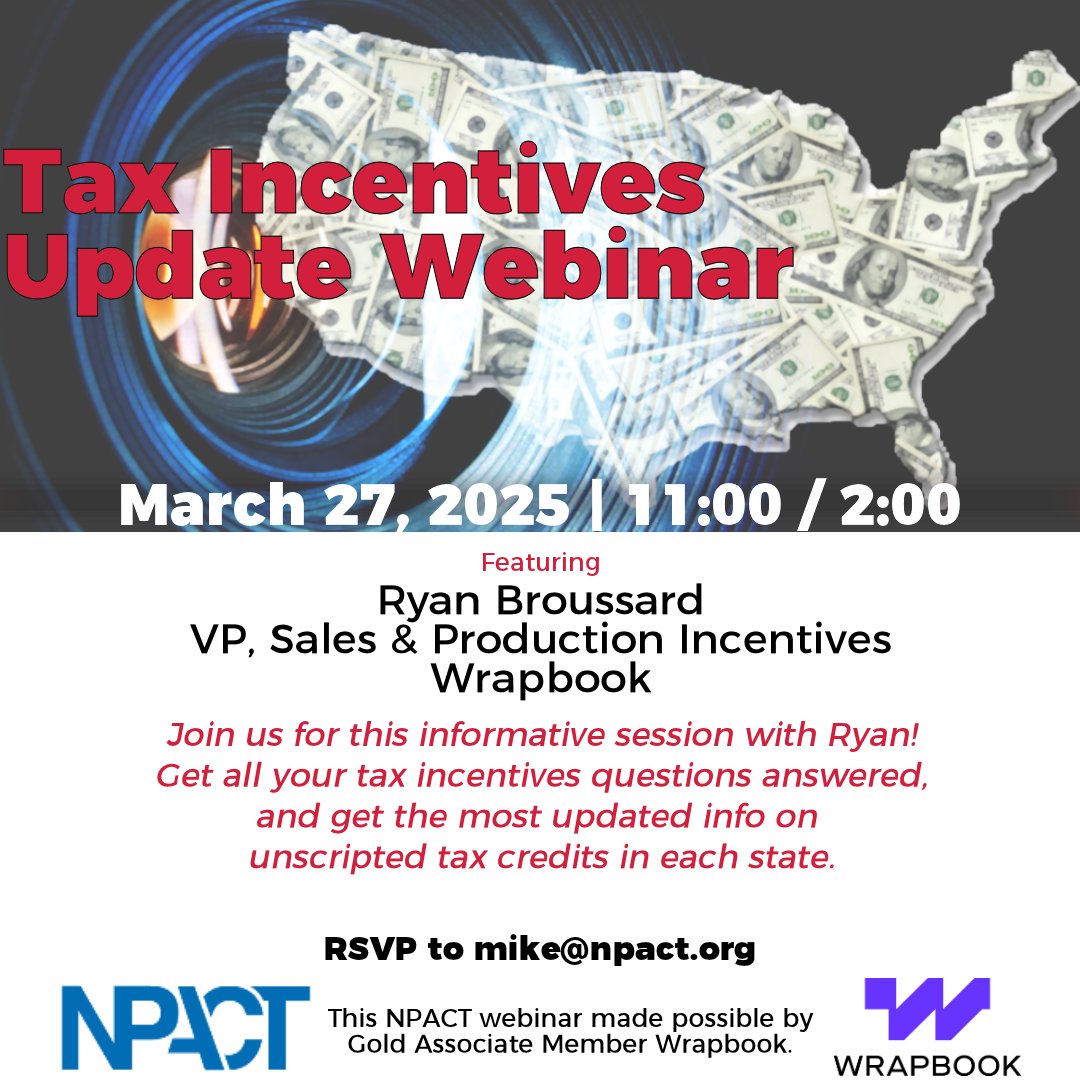 We're looking forward to another rundown of the latest in state tax incentives with Ryan from <a href="/wrapbook/">Wrapbook</a>!