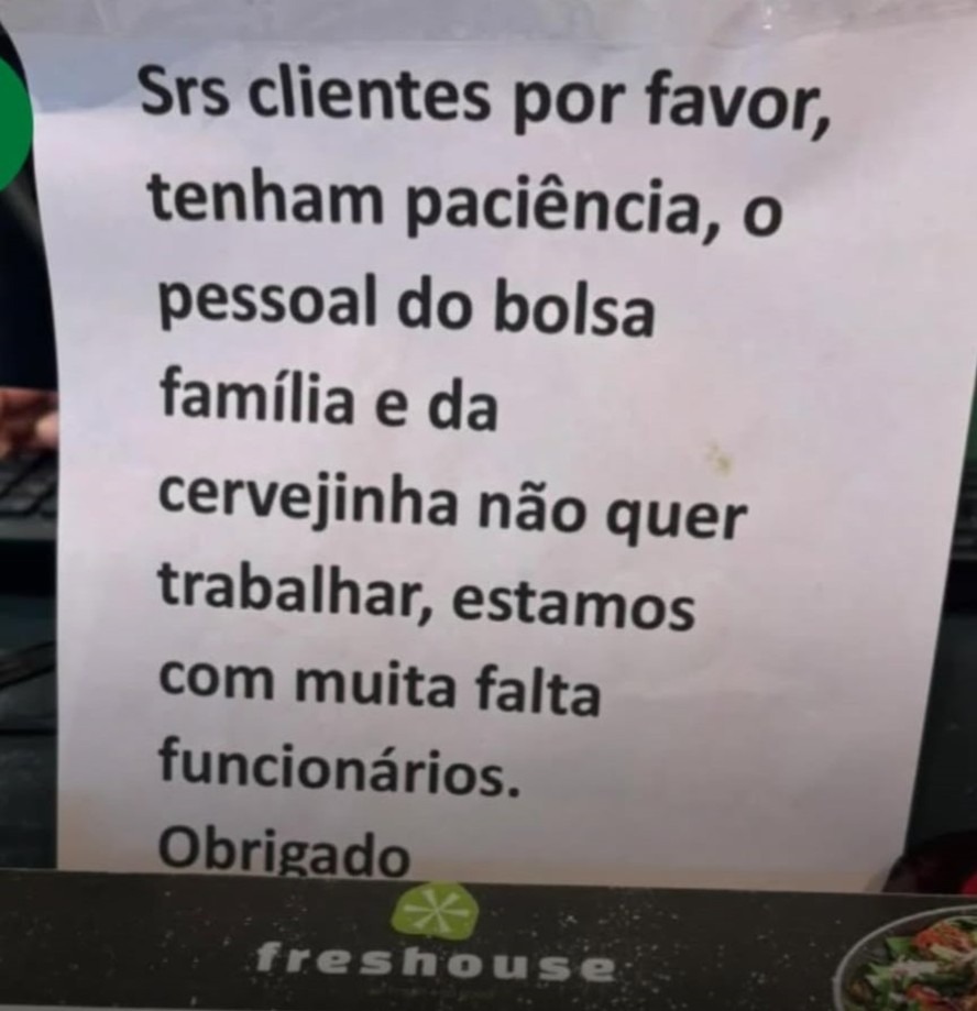 janazou's tweet photo. #freshouse
𝙧𝙚𝙨𝙩𝙖𝙪𝙧𝙖𝙣𝙩𝙚 𝙁𝙧𝙚𝙨𝙝𝙤𝙪𝙨𝙚 VERGONHOSO, NOJENTO, TRISTE, sabe porque não vai ser demitido? PORQUE NÃO foi funcionário! FOI OS PRÓPRIOS DONOS QUE COLOCARAM O CARTAZ! Gostava do restaurante AGORA vou passar bem longe! https://t.co/xWUbImMBFy