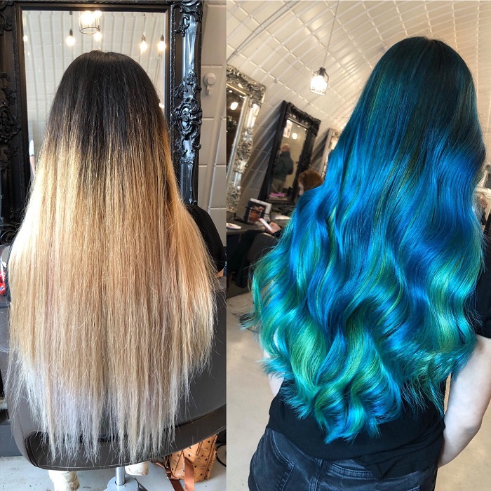 SelonnesSalon's tweet photo. From dull to vibrant blue💙Check out this stunning transformation! Ready for a bold change? ✂️✨
#diy #colourinspo #hairinspo #hairtransformation #hairideas https://t.co/3btcmJ1VEr