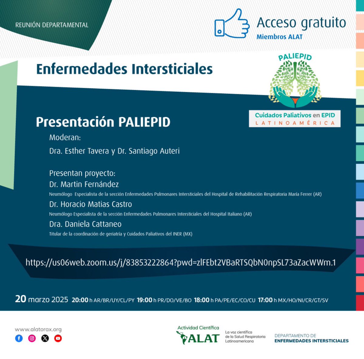 Hoy en departamento de enfermedades intersticiales ALAT: PROYECTO PALIEPID! <a href="/ALATorax/">ALAT</a> . Te esperamos!