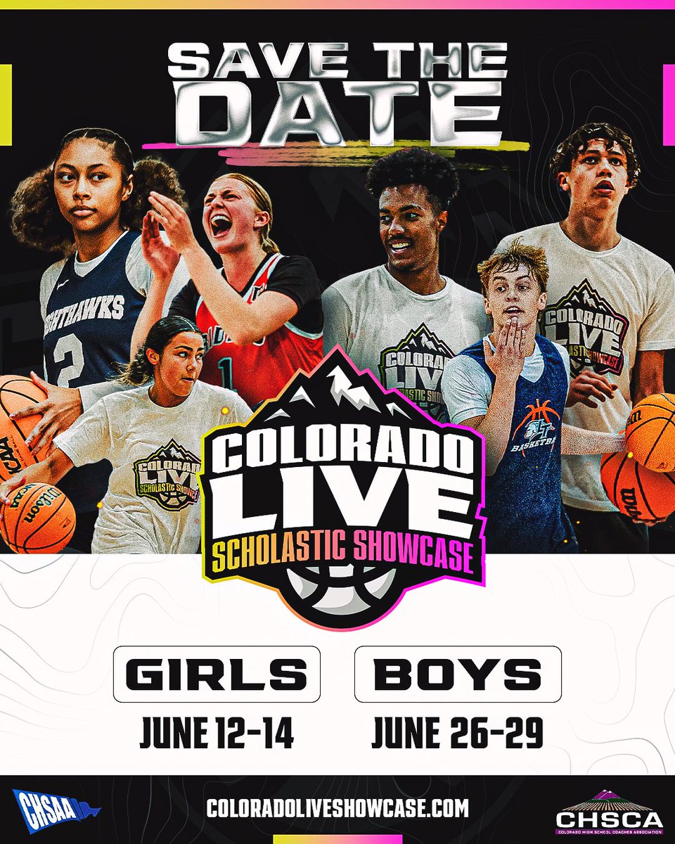 COLORADO LIVE Scholastic Showcase (@coloradolive_ss) on Twitter photo SAVE THE DATE!
π Year 3 of Colorado Live!
πππππ π’π¬ππ«πππ’π¨π§ π¨π©ππ§π¬ π¬π¨π¨π§βΌοΈ
secure your spot early for the ultimate basketball experience!!!
Over 200 teams & 100 scouts & college coaches last year
β‘οΈGirls event: June 12-24
β‘οΈBoys event: June 26-29 SAVE THE DATE!
π Year 3 of Colorado Live!
πππππ π’π¬ππ«πππ’π¨π§ π¨π©ππ§π¬ π¬π¨π¨π§βΌοΈ
secure your spot early for the ultimate basketball experience!!!
Over 200 teams & 100 scouts & college coaches last year
β‘οΈGirls event: June 12-24
β‘οΈBoys event: June 26-29