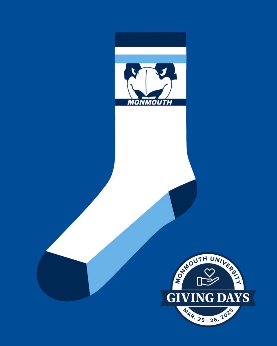 Monmouth Alumni (@monmouthalumni) on Twitter photo Monmouth socks are BACK! 🥳 This year’s design features our very own Shadow the Hawk. Want a pair? Give $33 or more on Giving Days—March 25-26—and we’ll send you a pair of these fan-favorite socks. 🧦 Save the dates to secure yours during #MonmouthGivingDays! 📆 Monmouth socks are BACK! 🥳 This year’s design features our very own Shadow the Hawk. Want a pair? Give $33 or more on Giving Days—March 25-26—and we’ll send you a pair of these fan-favorite socks. 🧦 Save the dates to secure yours during #MonmouthGivingDays! 📆