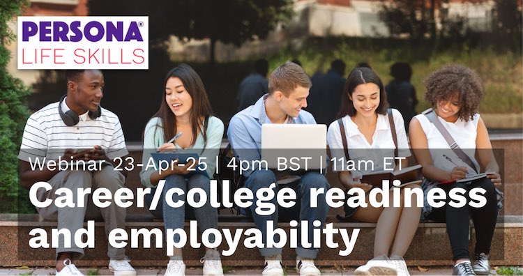📢 Join the Persona Life Skills webinar: Career/College Readiness &amp; Employability

🗓 Wed 23-Apr-25 ⏰ 4pm BST | 11am ET | 6pm EEST | 7pm GST

Discover vital skills like adaptability, communication &amp; resilience. 🎓 Attendees get a certificate! 👉 Register: share.hsforms.com/19DrorLJyTuKCm…