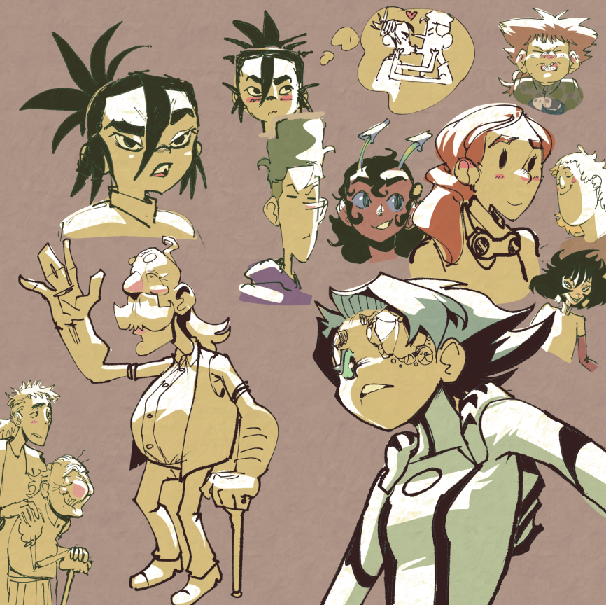 rennycade's tweet photo. sketches for character ideas in my animation https://t.co/ikOjTQxm2X