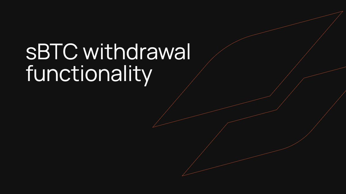 Bitcoin L2 Labs (@bitcoinl2labs) on Twitter photo sBTC withdrawal functionality is on track for a March release.
We expect this feature to go live on March 31st, 2025, marking another important milestone for <a href="/Stacks/">stacks.btc</a>, Bitcoin DeFi and the overall Bitcoin economy. sBTC withdrawal functionality is on track for a March release.
We expect this feature to go live on March 31st, 2025, marking another important milestone for <a href="/Stacks/">stacks.btc</a>, Bitcoin DeFi and the overall Bitcoin economy.