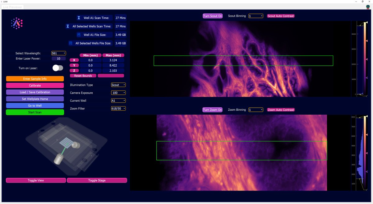Alpenglow Biosciences (@alpenglowbio) on Twitter photo 🚀 Introducing LUMI! We unveil a breakthrough imaging interface for seamless 3D light-sheet microscopy.
✅ Intuitive scan setup
✅ Live preview with Scout & Zoom modes
✅ User-friendly operation
See LUMI at ABRF 2025! Meet with us  to learn more: shorturl.at/55P7l 🚀 Introducing LUMI! We unveil a breakthrough imaging interface for seamless 3D light-sheet microscopy.
✅ Intuitive scan setup
✅ Live preview with Scout & Zoom modes
✅ User-friendly operation
See LUMI at ABRF 2025! Meet with us  to learn more: shorturl.at/55P7l