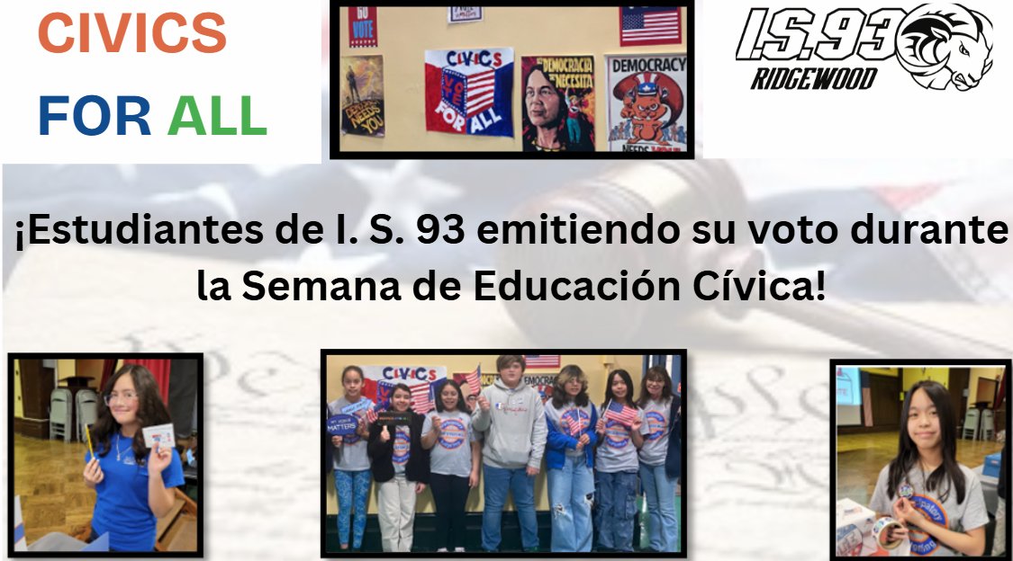 I.S. 93 (@is93rams) on Twitter photo Celebrating Civics Week at I.S. 93! <a href="/NYC_District24/">Anthony Rivera-School District 24</a> <a href="/NYCSchools/">NYC Public Schools</a> Celebrating Civics Week at I.S. 93! <a href="/NYC_District24/">Anthony Rivera-School District 24</a> <a href="/NYCSchools/">NYC Public Schools</a>