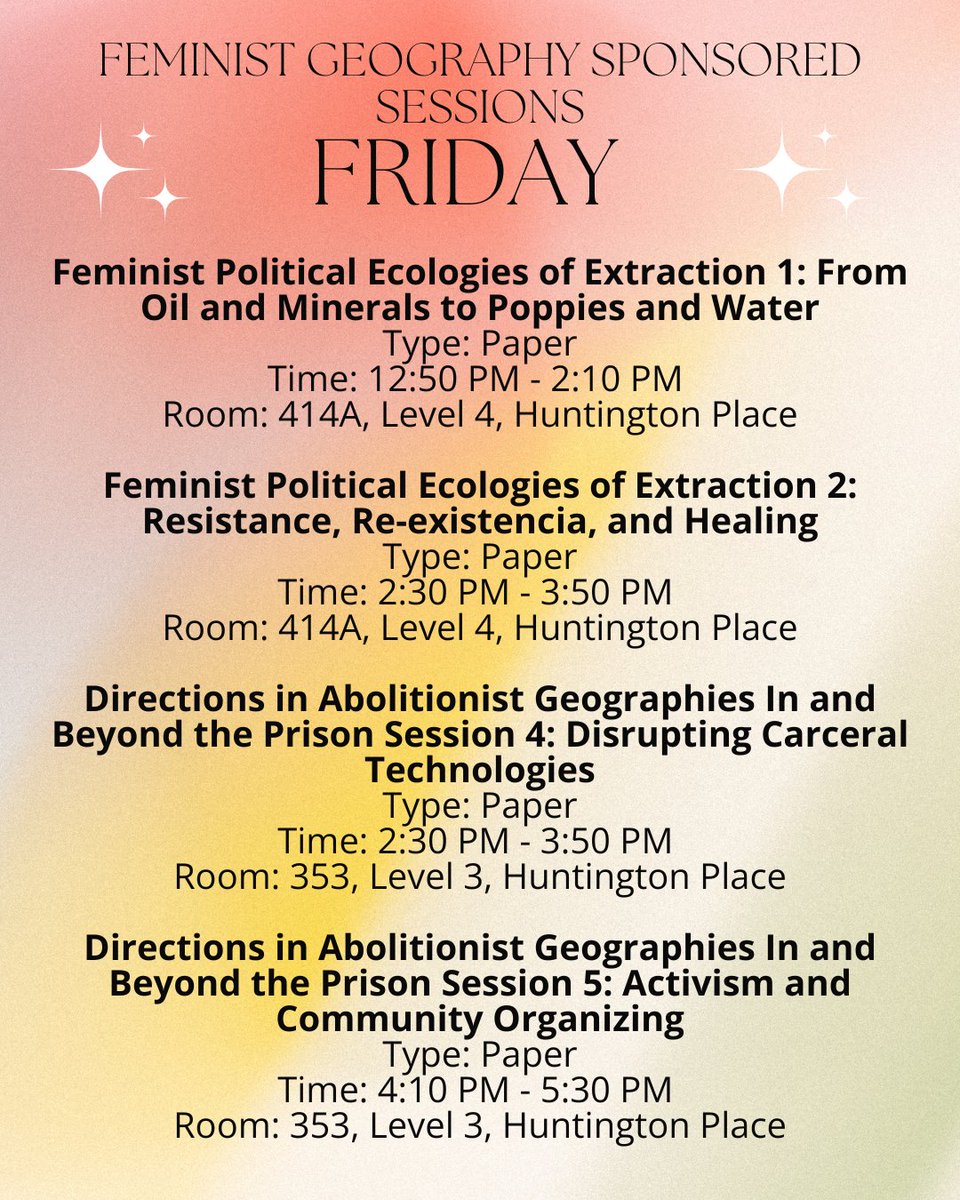 FeministGeographies (@feminist_geo) on Twitter photo FEMINIST GEOGRAPHY SPONSORED SESSIONS FOR TODAY (FRIDAY!). Join us for these <a href="/theAAG/">American Association of Geographers</a> sessions! FEMINIST GEOGRAPHY SPONSORED SESSIONS FOR TODAY (FRIDAY!). Join us for these <a href="/theAAG/">American Association of Geographers</a> sessions!