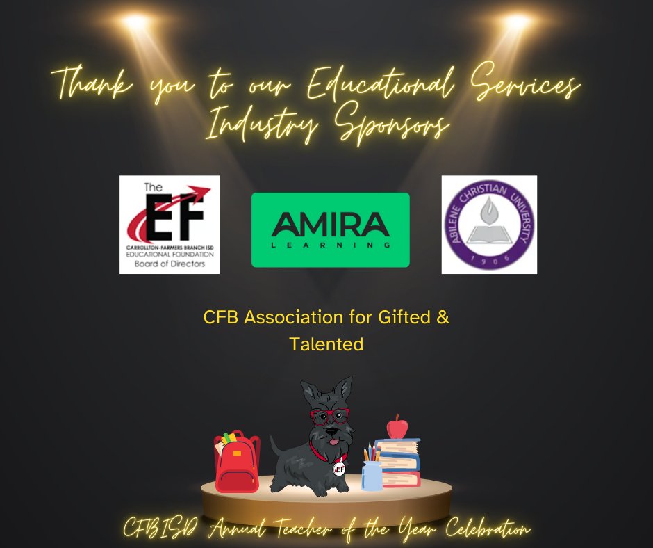 CFBEducationalFoundation (@cfbisdef) on Twitter photo A huge thank you to our Educational Services partners! Your support of the CFBISD Teacher of the Year event helps us celebrate and uplift the incredible educators who make a lasting impact on our students every day. 
Learn more: cfbisd.edu/community/educ… A huge thank you to our Educational Services partners! Your support of the CFBISD Teacher of the Year event helps us celebrate and uplift the incredible educators who make a lasting impact on our students every day. 
Learn more: cfbisd.edu/community/educ…