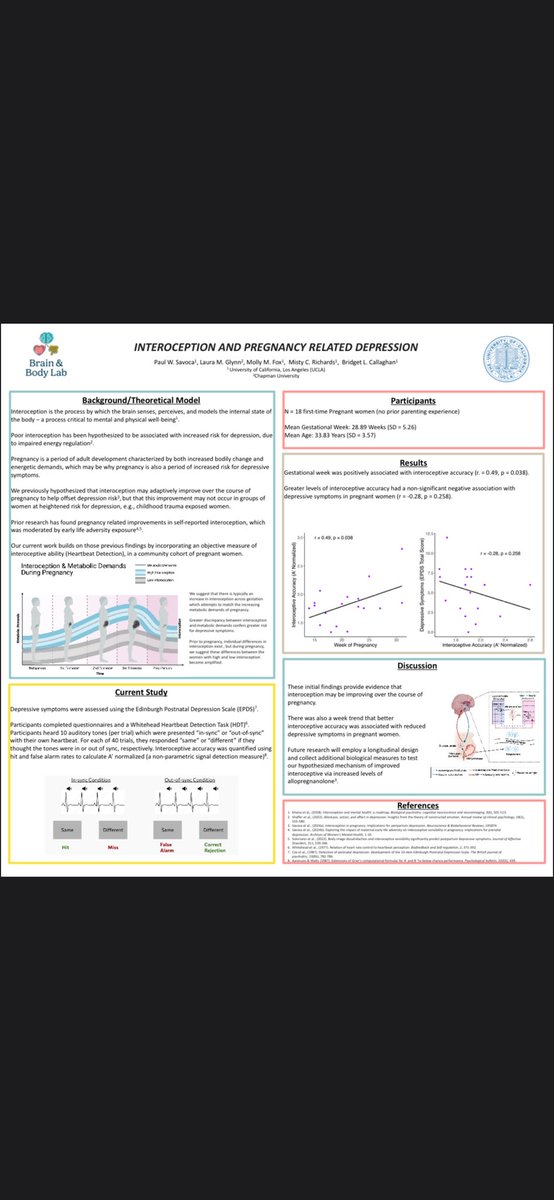 Paul W. Savoca (@pw_savoca) on Twitter photo If you’re at the <a href="/affectScience/">Society for Affective Science</a> conference, stop by my poster this evening to see our labs recent work highlighting changes in #interception during #pregnancy. If you’re at the <a href="/affectScience/">Society for Affective Science</a> conference, stop by my poster this evening to see our labs recent work highlighting changes in #interception during #pregnancy.