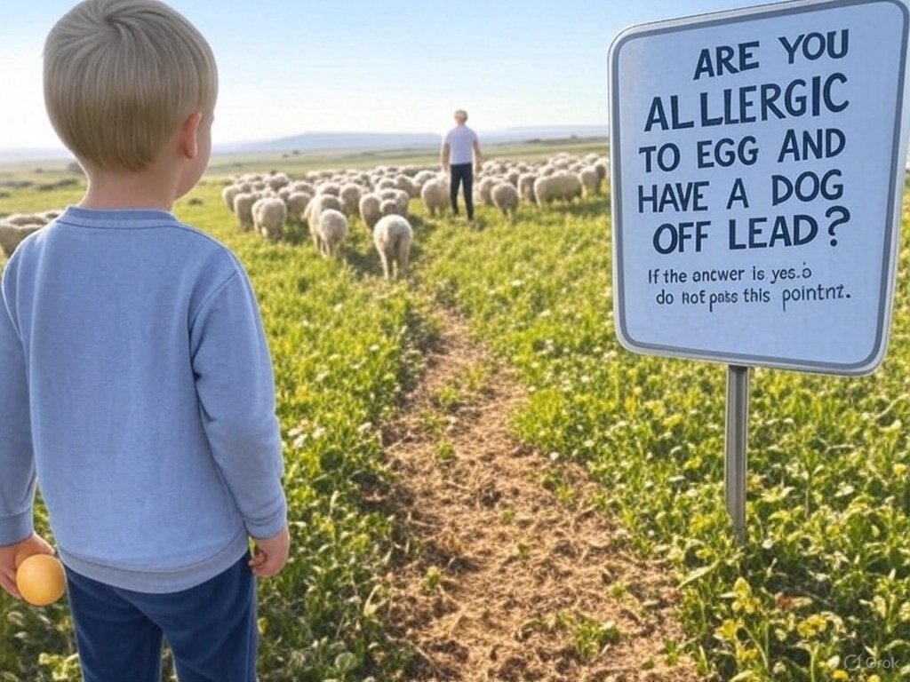 We asked <a href="/grok/">Grok</a> to help make a sign for the farm to encourage walkers to keep their dogs on leads during lambing time....