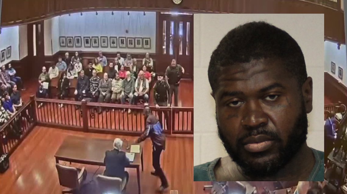 kwtx's tweet image. Judge rules #Hubbard, #Texas man who punched attorney in court will be tried in Hill County. MORE: kwtx.com/2025/03/20/jud…