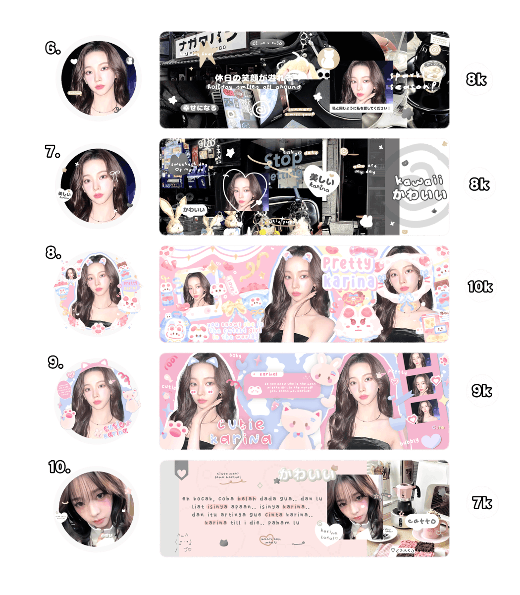 hanfornoah's tweet image. Help repost and hype? thank you! 💭⭐

Pagii teman timun 🥒 hari ini seperti biasa aku bawa layout ready stock Karina &amp;amp; Ningning foto foto terbaru &amp;gt;   &amp;lt; untuk harganya di foto yaa, ava PNG only, payment via QRIS, free retext nama! 🍀🤍

Marii dijemput guys! #zonauang #zonaba