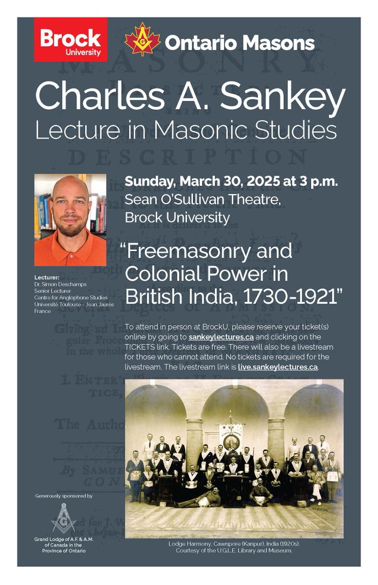 Brock History Dept (@historybrocku) on Twitter photo Our annual Charles A. Sankey lecture is a week and a half away! Join us on Sunday, March 30th at 3pm! Our annual Charles A. Sankey lecture is a week and a half away! Join us on Sunday, March 30th at 3pm!