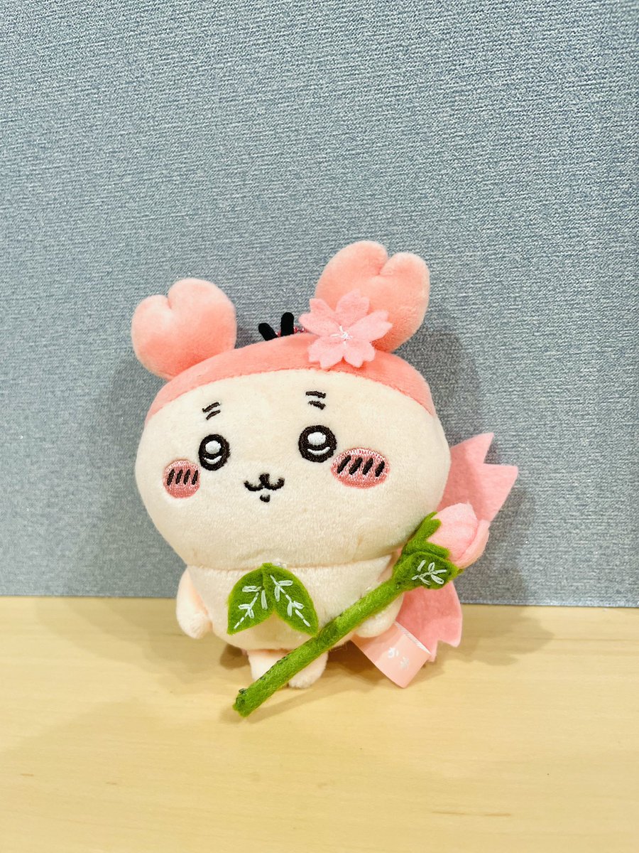 kn_800kn's tweet image. 我が家に桜の妖精ちゃんがきてくれた…🌸🍃
#ちいかわファンアート
#ちいかわお針子部