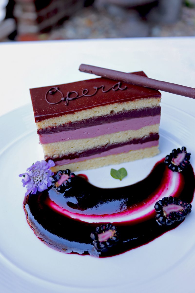 Coming 4.2.25 - three words: #Blackberry #Opera #Cake. Our new menus for dinner and dessert launch in less than two weeks!