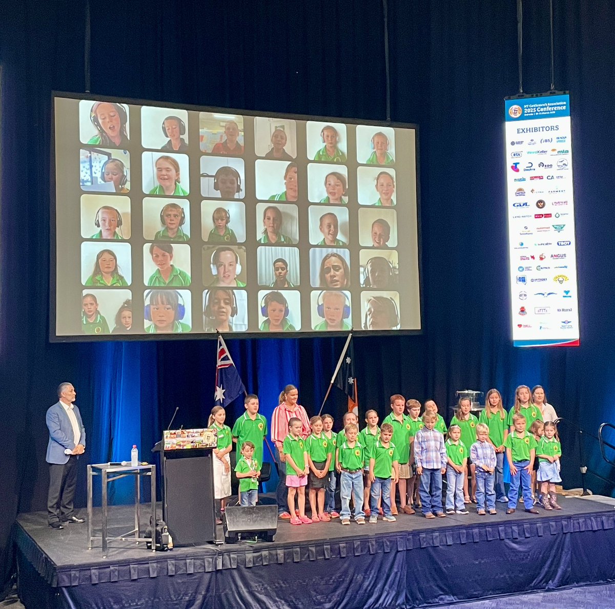 Katherine School of the Air live and virtual choir with a cracking rendition of Advance Australia Fair to begin the <a href="/NTCattlemen/">NTCA</a> conference in Darwin.