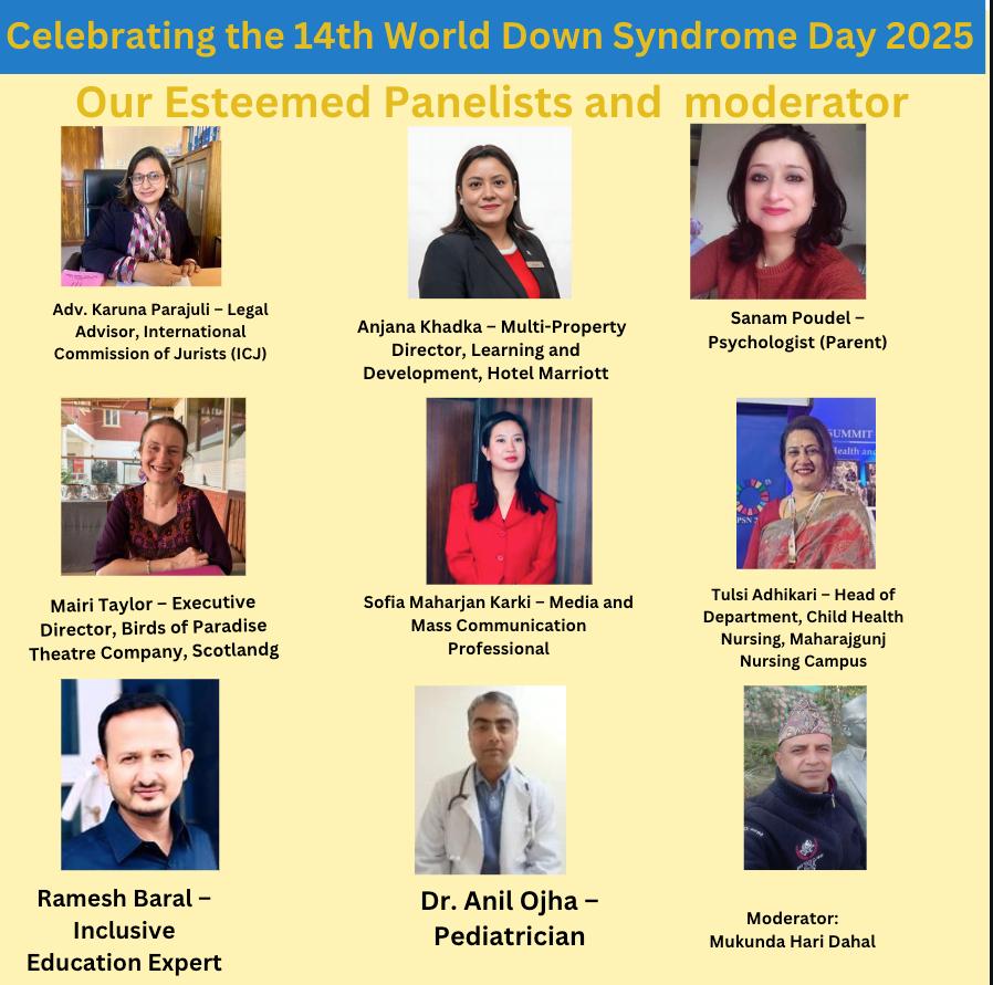 TulipNep's tweet image. Today is 14th World Down Syndrome Day. The  theme this year is &quot;improve our support systems&quot; , Down syndrome society Nepal is organising this panel discussion. #WorldDownSyndromeDay #ImproveOurSupportSystems