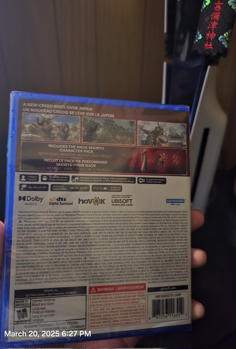 JakX62's tweet image. Yes, Sir. Day one. Gift from my wife. It has been 10 years since I last played Assassin&apos;s creed game. Let&apos;s Goooo 🎉🥳. 
#Yasuke
#SupportDevelopers
#AssassinsCreed
#AssassinsCreedShadows