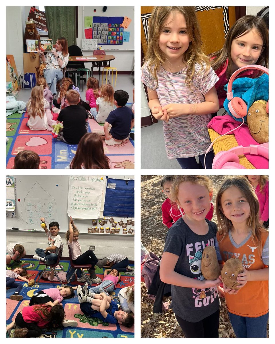 Students in first grade at LBJE learned all about potatoes and how they grow. They even took the around as pets and when asked about them they had to share a fact they learned. #ReadAgBooksTX2025