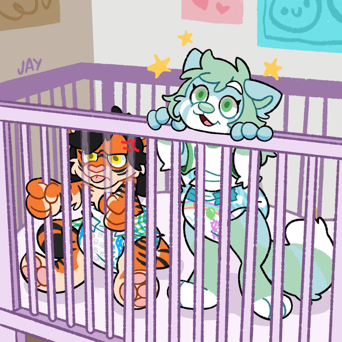 Can we be let out nao?

This kitty is grumpy and wants to play with her toys!

🎨:<a href="/JayPuppyDragon/">Jay ⭐️</a> 🐯:@CrinklyTiger