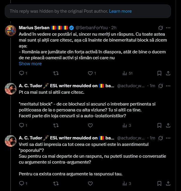 danex44786199's tweet photo. @SerbanForYou  nu puteti voi bloca si ascunde cat putem noi raspunde, cu argumente, logica si bun simt cu tot https://t.co/EpYzs76maf