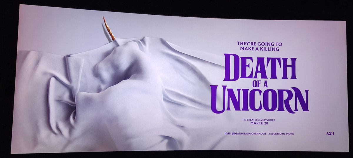 Kyle Goethe (@almightygoatman) on Twitter photo Tonight's Screening! Are you excited for Death of a Unicorn?
In theaters March 28!
<a href="/unicorn_movie/">Death of a Unicorn</a> Tonight's Screening! Are you excited for Death of a Unicorn?
In theaters March 28!
<a href="/unicorn_movie/">Death of a Unicorn</a>