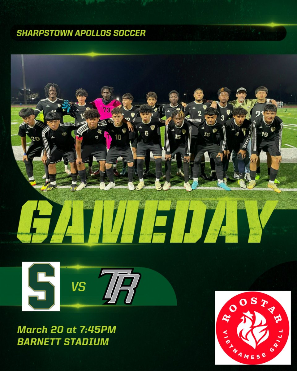 Boys soccer in action tonight at 7:45pm...THANKS to our partner @roostarvietnamesegrill for a great pregame meal!!!