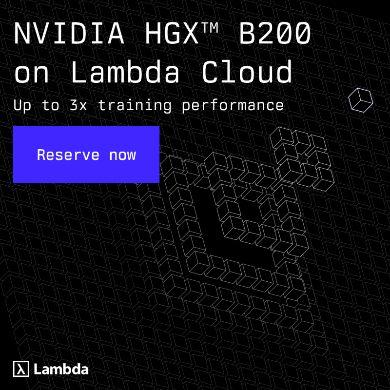 LambdaAPI's tweet photo. Multi-node NVIDIA HGX B200-accelerated clusters are available NOW, on-demand through Lambda 1-Click Clusters.