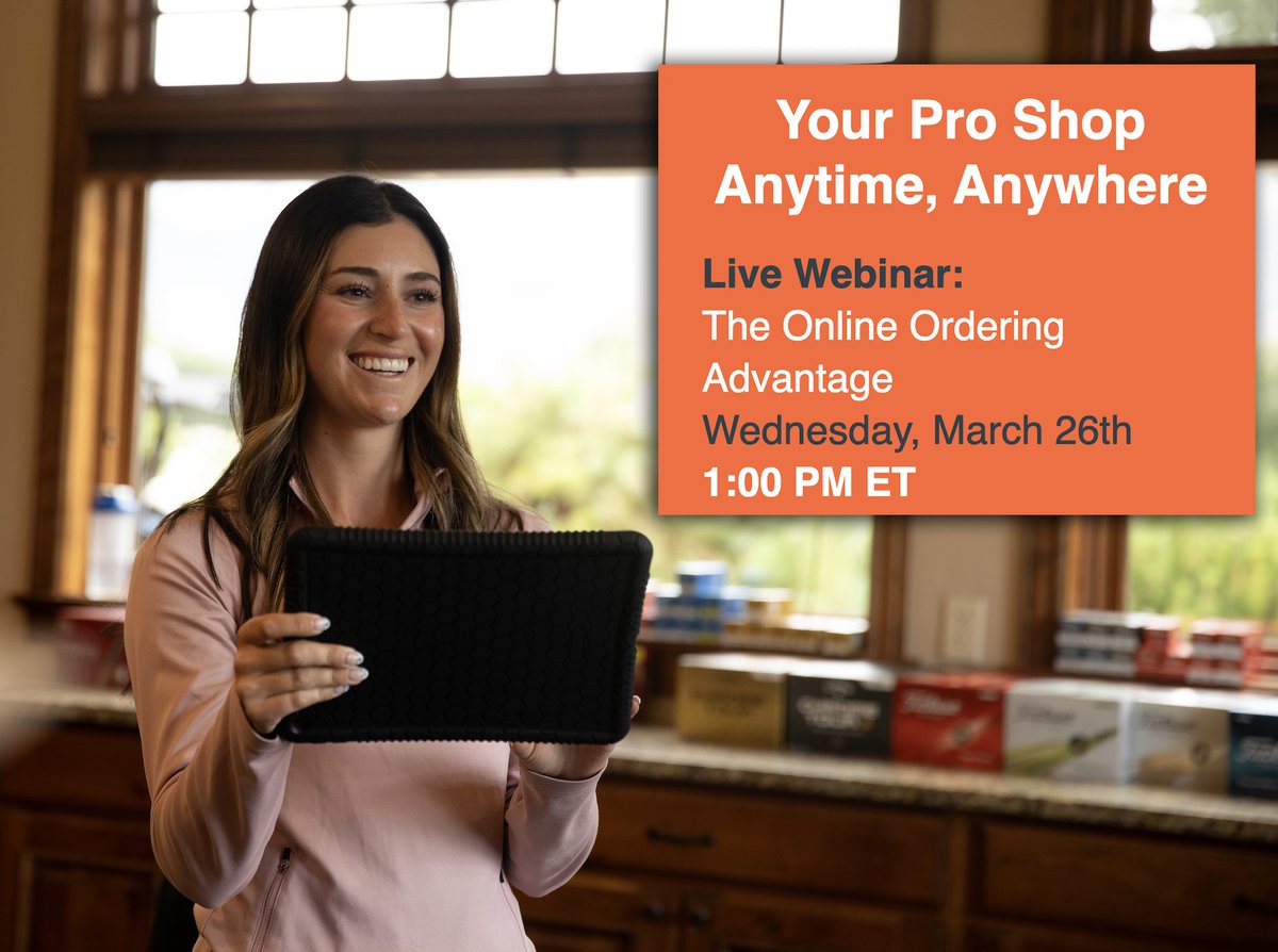 GolfShop Webinar: Your Pro Shop, Anytime, Anywhere!

March 26th @ 1 PM
The Online Ordering Advantage

Streamline your shop’s ordering process. This session will show you The Online Ordering Advantage.

PGA Members earn 1 PDR for attending

Register now: bit.ly/4bH9WrP