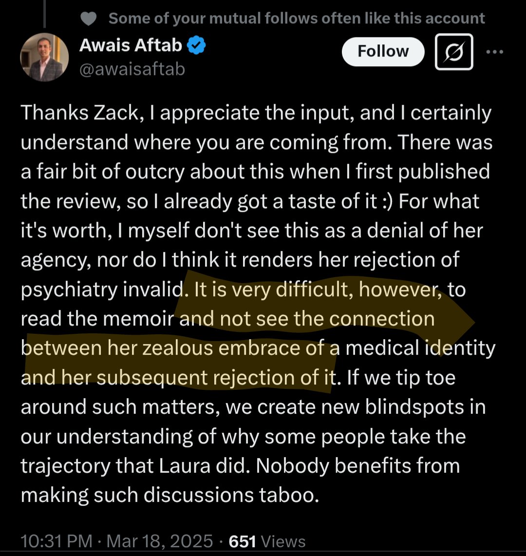 HenryRunamucker's tweet photo. Origin of fallacious beliefs in psychiatry: seeing phantom associations between many different things and coming to a conclusion that is totally divorced from reality.
A normal person would see Laura's rejection of psychiatry as perfectly rational. https://t.co/0b7oT7A1DJ
