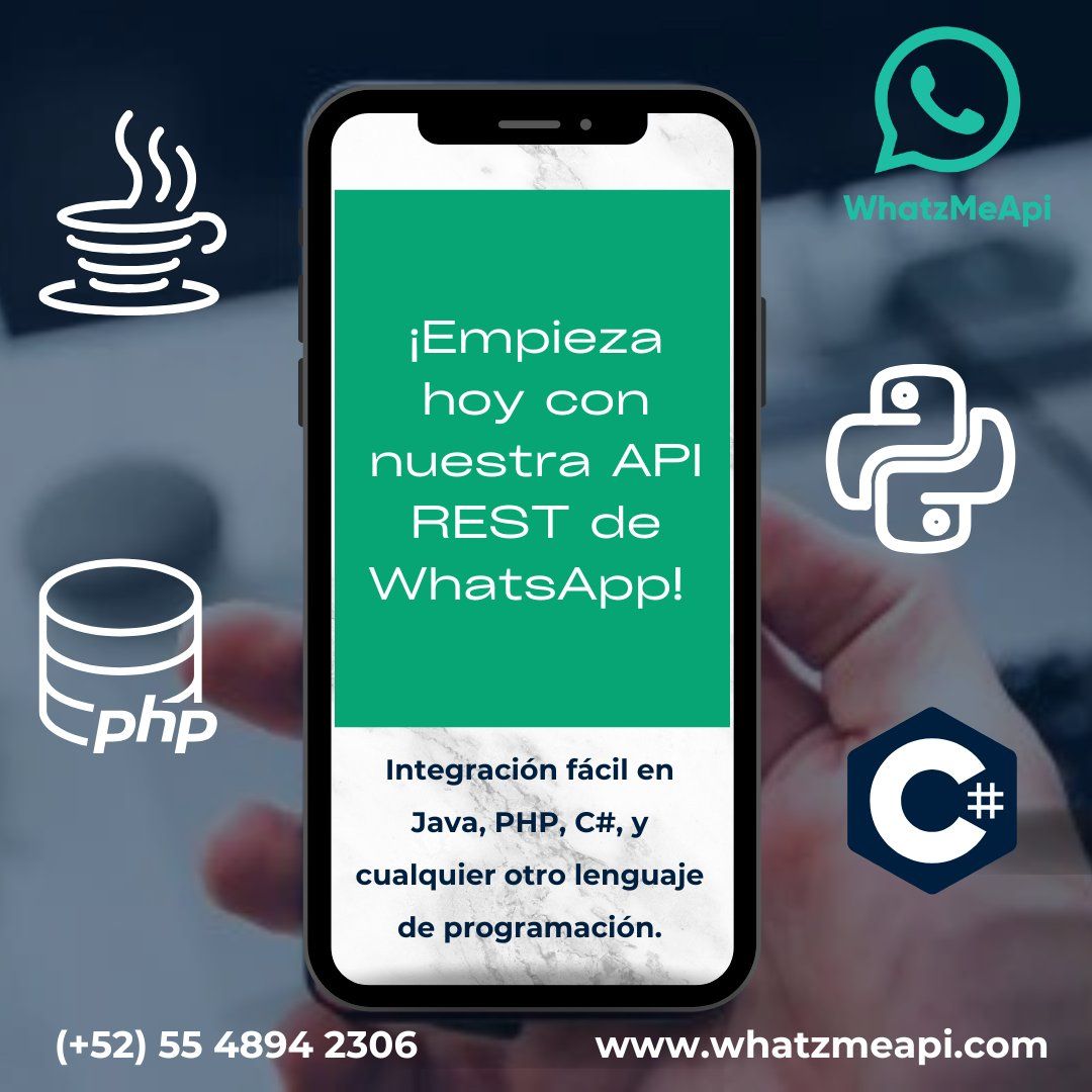 tecgurusnet's tweet image. WhatzMeApi: La API REST de WhatsApp para todos 🌟✨
Integración fácil en Java , PHP , C# y cualquier otro lenguaje de programación. 💻⚙️
¡Potencia tu aplicación con WhatsApp hoy mismo! 👉 buff.ly/lTxE76X
#LenguajesDeProgramación #APIREST #WhatzMeApi