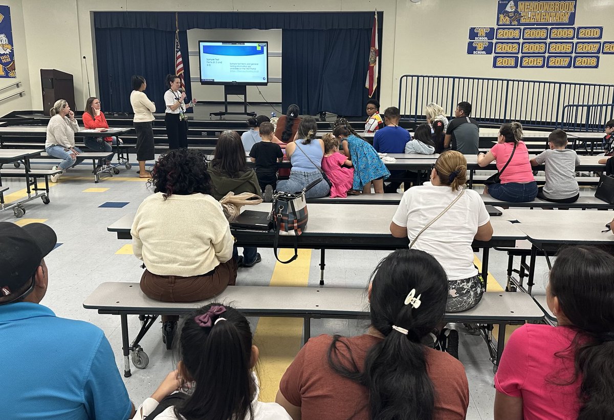 Appreciate all the #MeadowbrookElementary parents that attended tonight’s #FAST Testing Parent Training. Thank you to the ⁦<a href="/MBEagleCoaches/">Meadowbrook Elem. Coaches</a>⁩, guidance counselor, teachers &amp; staff for presenting and supporting the presentation. ⁦<a href="/FACE_BCPS/">Family and Community Engagement-BCPS</a>⁩