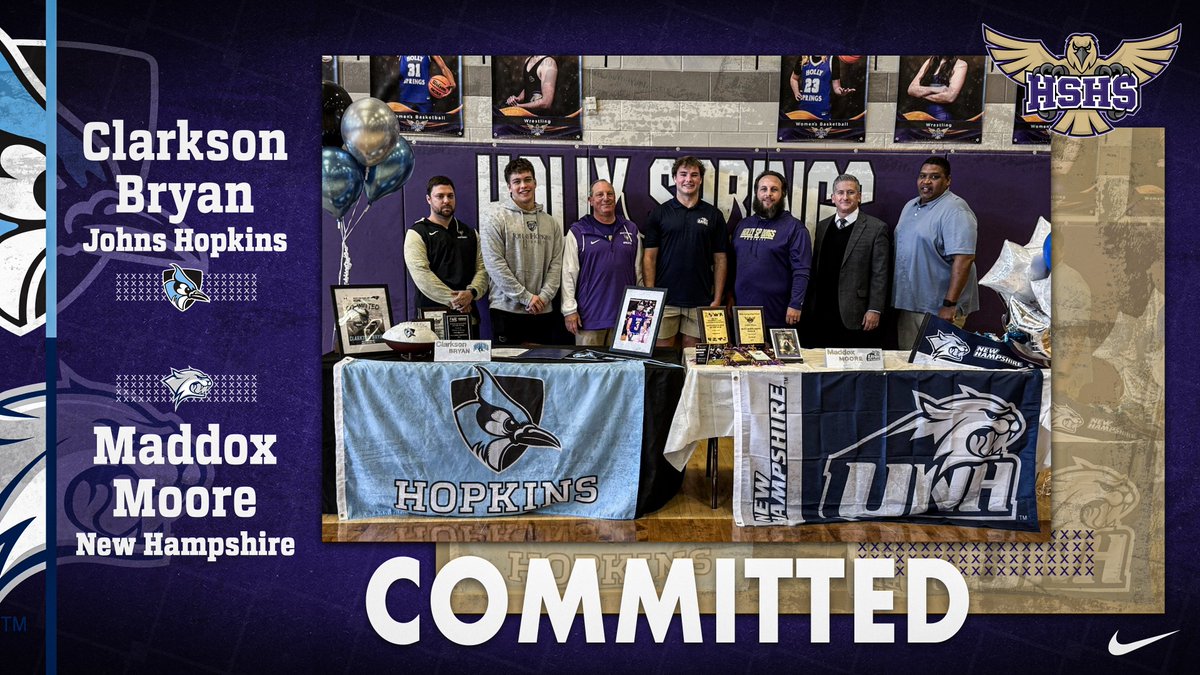 Congratulations to <a href="/Maddoxmoore44/">Maddox Moore</a> &amp; <a href="/C_Bryan0404/">Clarkson Bryan</a> on their commitments to <a href="/UNH_Football/">New Hampshire Football</a> &amp; <a href="/JHU_Football/">Johns Hopkins Football</a>‼️