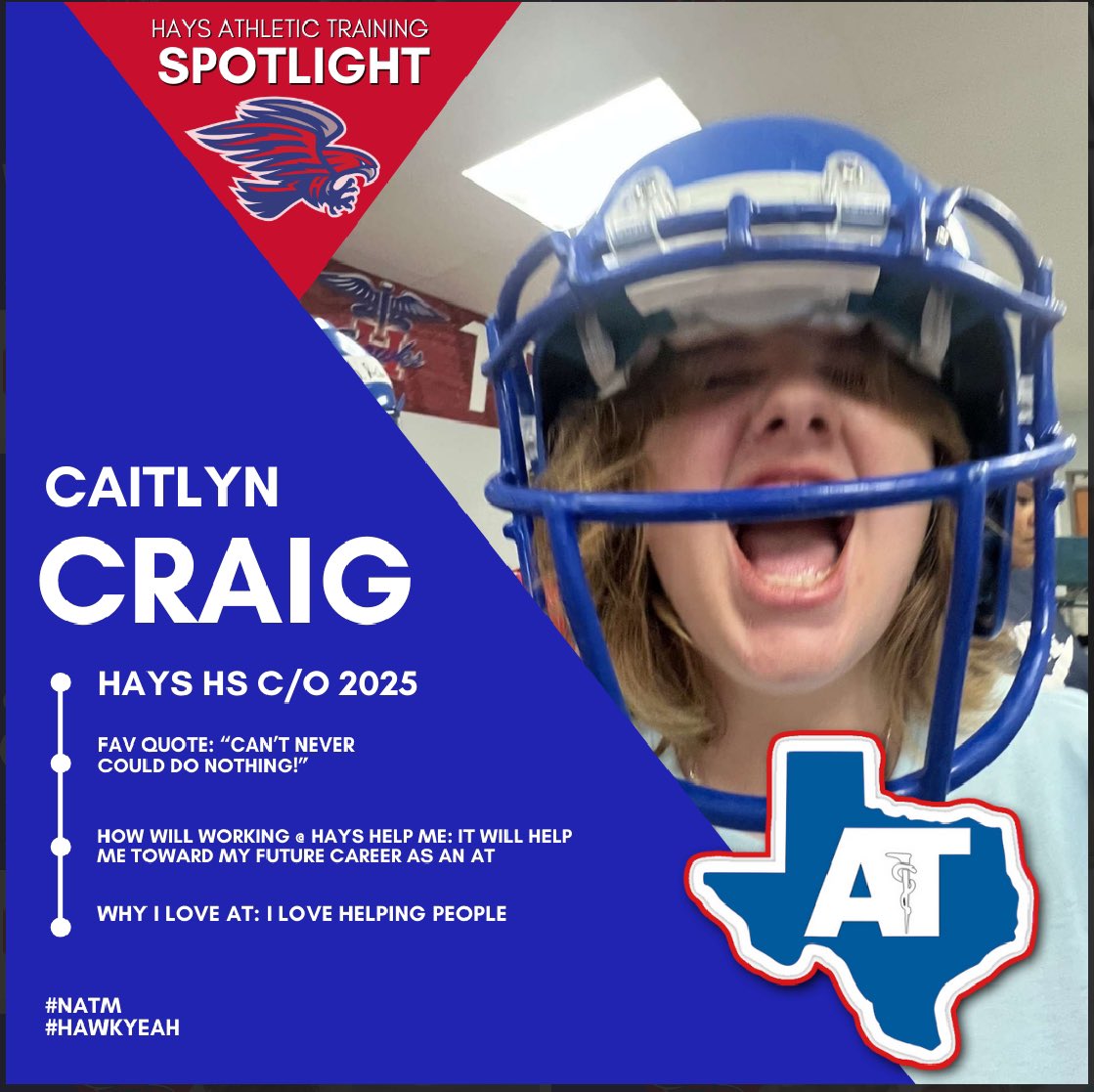 HHS_AthTraining's tweet image. Athletic Trainer spotlight? Is it still March? Yes please! 4year student A.T. Caitlyn Craig! Caitlyn graduates this year and plans to continue in A.T. profession! We will miss her but know her and her fancy fannypack will make a great A.T.! #athletictraining #NATM #hawkyeah