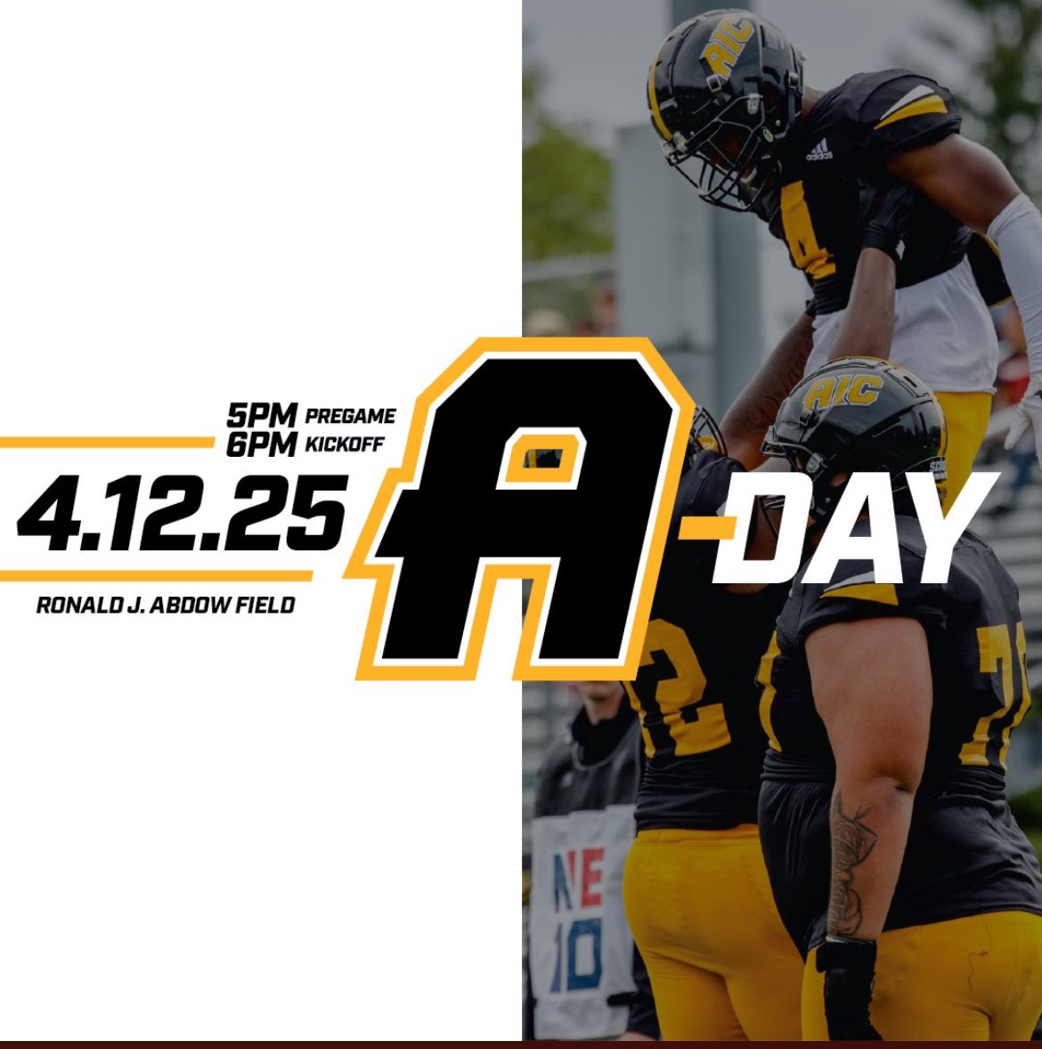 Thank you <a href="/CoachMikeBlock/">Michael Blochowski</a> and <a href="/AICFootball/">AIC FB</a> for inviting me to your spring game on April12th #recruitment #football