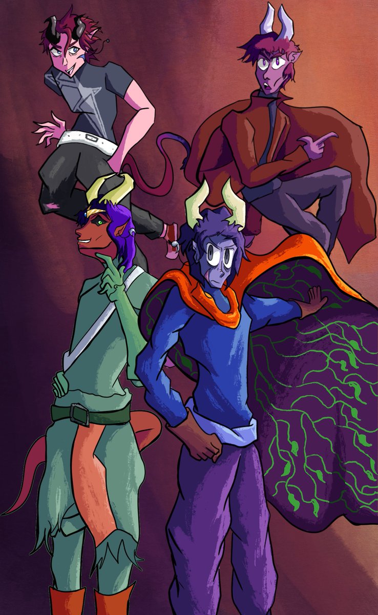Shadic665's tweet image. Here’s my tiefling boyssss (one of them is a fuckin illithid mindflayer now)