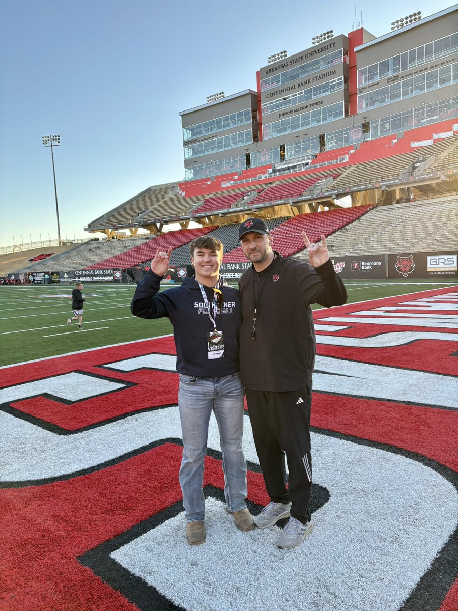 Owen McLaughlin (@omclaughlin2026) on Twitter photo Thank you, <a href="/AStateFB/">Arkansas State Football</a>, for an awesome visit! Loved hanging in the RB room with <a href="/CoachLovings/">Marquase Lovings</a>! <a href="/CoachHeck_/">Keith Heckendorf</a> <a href="/CoachOAllen/">Coach O</a>
🟥⬛️#WolvesUp🐺
<a href="/fbcoachsimpson/">Coach Kenny Simpson</a> <a href="/CoachMcCannERT/">Coach McCann</a> <a href="/CoachDaniels06/">Coach Daniels</a> <a href="/RecruitNE_GA/">RecruitNE_GA</a>
<a href="/PrepRedzoneAR/">Prep Redzone Arkansas</a> @duneganjace <a href="/tctabler/">PrepRedZoneTom Tabler</a> <a href="/toddrake00/">William Todd Drake</a> <a href="/coltonedwardsFB/">Colton Edwards</a> Thank you, <a href="/AStateFB/">Arkansas State Football</a>, for an awesome visit! Loved hanging in the RB room with <a href="/CoachLovings/">Marquase Lovings</a>! <a href="/CoachHeck_/">Keith Heckendorf</a> <a href="/CoachOAllen/">Coach O</a>
🟥⬛️#WolvesUp🐺
<a href="/fbcoachsimpson/">Coach Kenny Simpson</a> <a href="/CoachMcCannERT/">Coach McCann</a> <a href="/CoachDaniels06/">Coach Daniels</a> <a href="/RecruitNE_GA/">RecruitNE_GA</a>
<a href="/PrepRedzoneAR/">Prep Redzone Arkansas</a> @duneganjace <a href="/tctabler/">PrepRedZoneTom Tabler</a> <a href="/toddrake00/">William Todd Drake</a> <a href="/coltonedwardsFB/">Colton Edwards</a>
