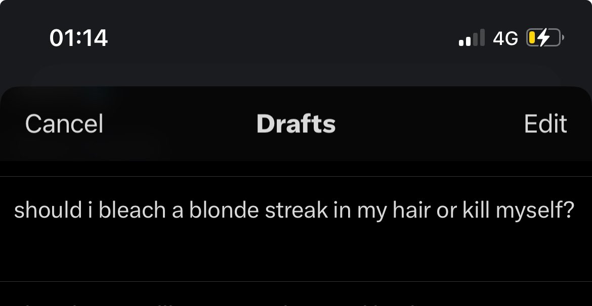 looking through my drafts and man there are some bangers in there