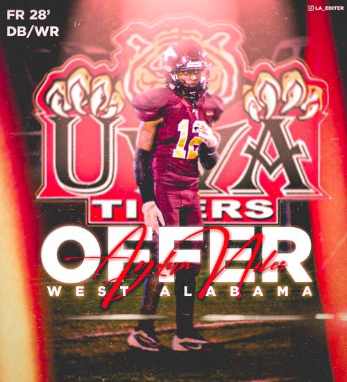 2028aydan_niles (@aydan_2028niles) on Twitter photo Blessed to receive my first offer from <a href="/uwa_football/">West Alabama FB</a> AGTG🙏🏽 <a href="/CoachYeah/">Scott Cochran</a> <a href="/MAMustangsFB/">Madison Academy Football</a> <a href="/CoachBGodsey/">Bob Godsey</a> <a href="/HallTechSports1/">Hall-Tech Sports</a> <a href="/PrepRedzoneAL/">Prep Redzone Alabama</a> <a href="/RivalsFriedman/">Adam Friedman</a> Blessed to receive my first offer from <a href="/uwa_football/">West Alabama FB</a> AGTG🙏🏽 <a href="/CoachYeah/">Scott Cochran</a> <a href="/MAMustangsFB/">Madison Academy Football</a> <a href="/CoachBGodsey/">Bob Godsey</a> <a href="/HallTechSports1/">Hall-Tech Sports</a> <a href="/PrepRedzoneAL/">Prep Redzone Alabama</a> <a href="/RivalsFriedman/">Adam Friedman</a>