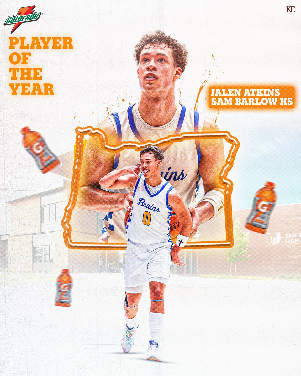 Congratulations to senior Jalen Atkins on being named the 2024-25 Gatorade Oregon Boys Basketball Player of the Year! #GoBruins