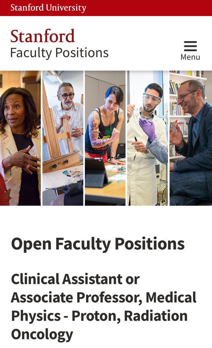 Stanford Radiation Oncology is hiring a proton physicist. Please apply or share with someone who would be interested! 

facultypositions.stanford.edu/en-us/job/4948…