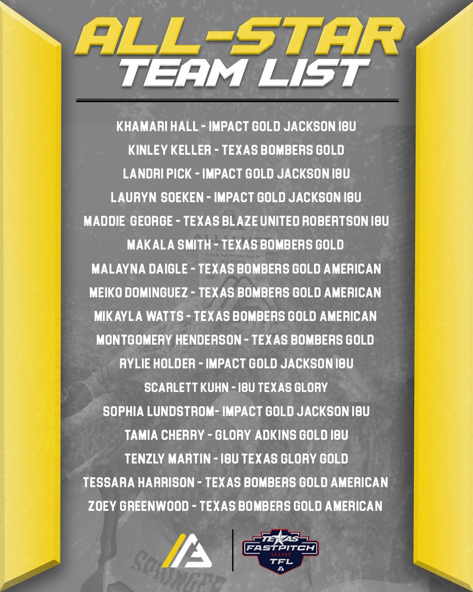 🏆 <a href="/TFLfastpitch/">Texas Fastpitch League</a> 2025 All-Star Team