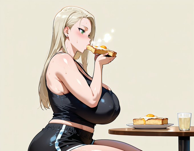 もぐもぐ金髪ギャル真里奈ちゃん!「う、うまいっ!」