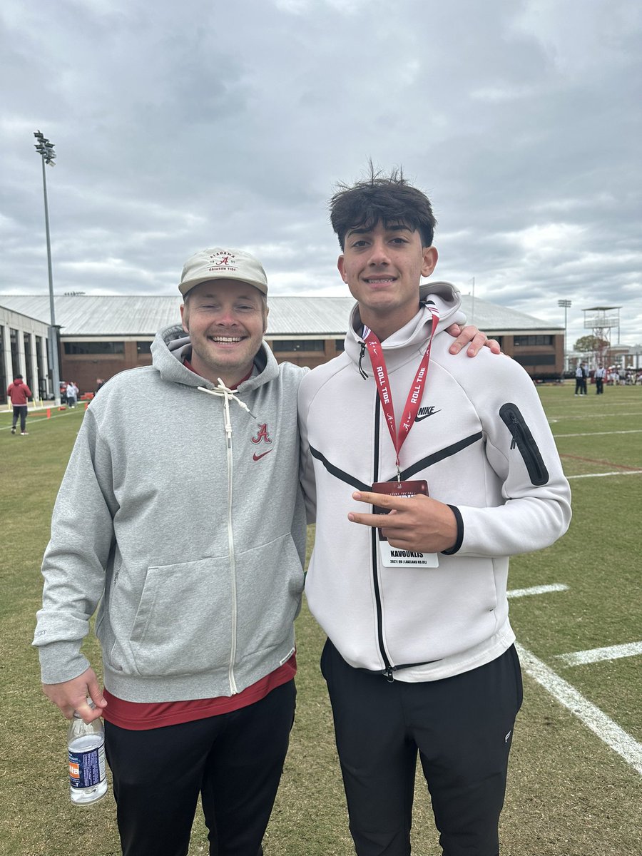 Joaquin Kavouklis QB (@joaquinkav10) on Twitter photo Had an amazing visit in Tuscaloosa today with <a href="/FBCoachSheridan/">Nick Sheridan</a> <a href="/KalenDeBoer/">Kalen DeBoer</a> and <a href="/CoachSanders14/">Coach Sanders</a>. Look forward to throwing for you guys live!! <a href="/baylintrujillo/">Baylin Trujillo</a> Had an amazing visit in Tuscaloosa today with <a href="/FBCoachSheridan/">Nick Sheridan</a> <a href="/KalenDeBoer/">Kalen DeBoer</a> and <a href="/CoachSanders14/">Coach Sanders</a>. Look forward to throwing for you guys live!! <a href="/baylintrujillo/">Baylin Trujillo</a>