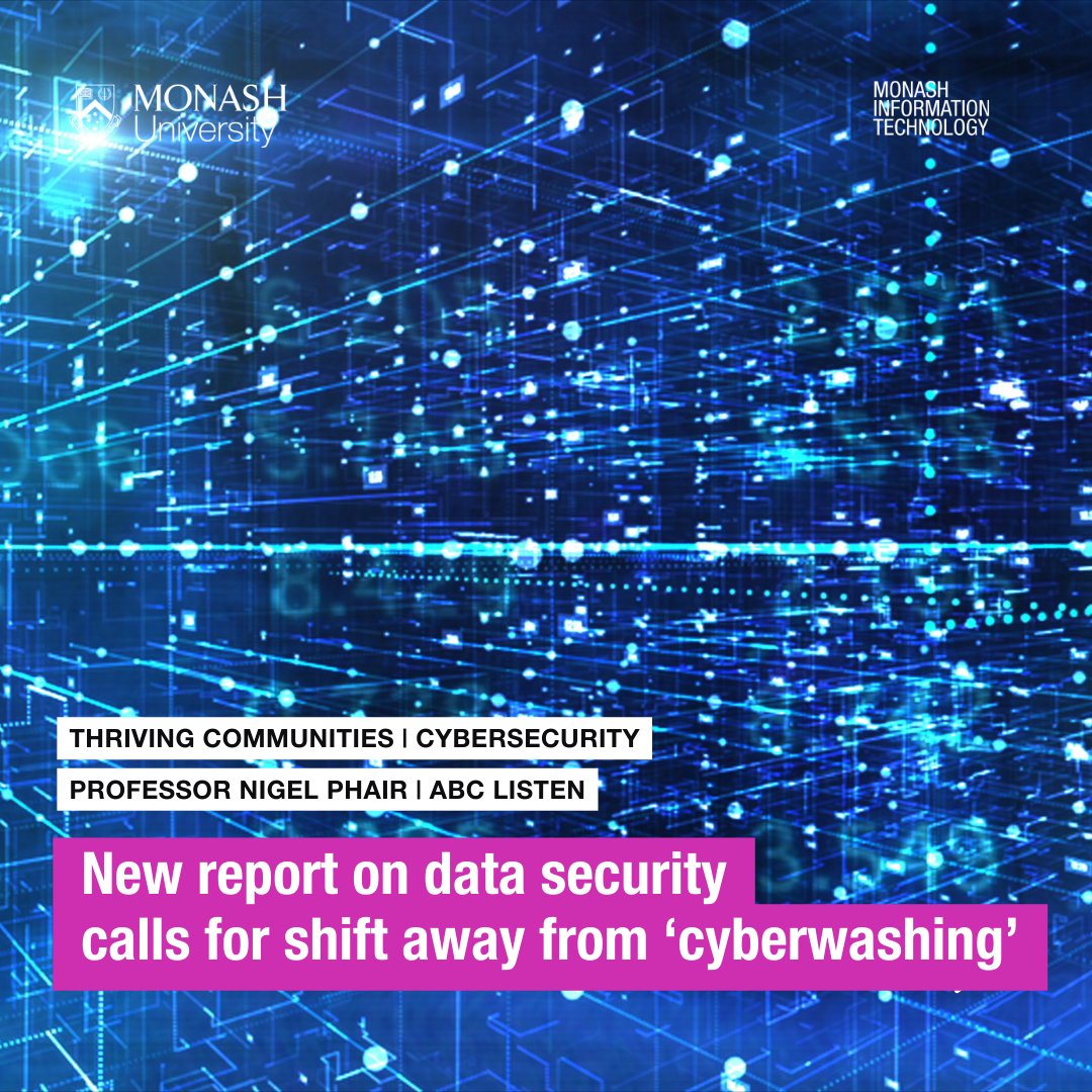Monash Information Technology (@monashinfotech) on Twitter photo Our #cybersecurity expert <a href="/nphair/">Nigel Phair</a> has produced a report into #cyberwashing, such as exaggerating or misrepresenting credentials, employing vague language and lacking independent verification of security measures.
Learn more on #ABCListen: (1:25:27): abc.net.au/listen/program… Our #cybersecurity expert <a href="/nphair/">Nigel Phair</a> has produced a report into #cyberwashing, such as exaggerating or misrepresenting credentials, employing vague language and lacking independent verification of security measures.
Learn more on #ABCListen: (1:25:27): abc.net.au/listen/program…